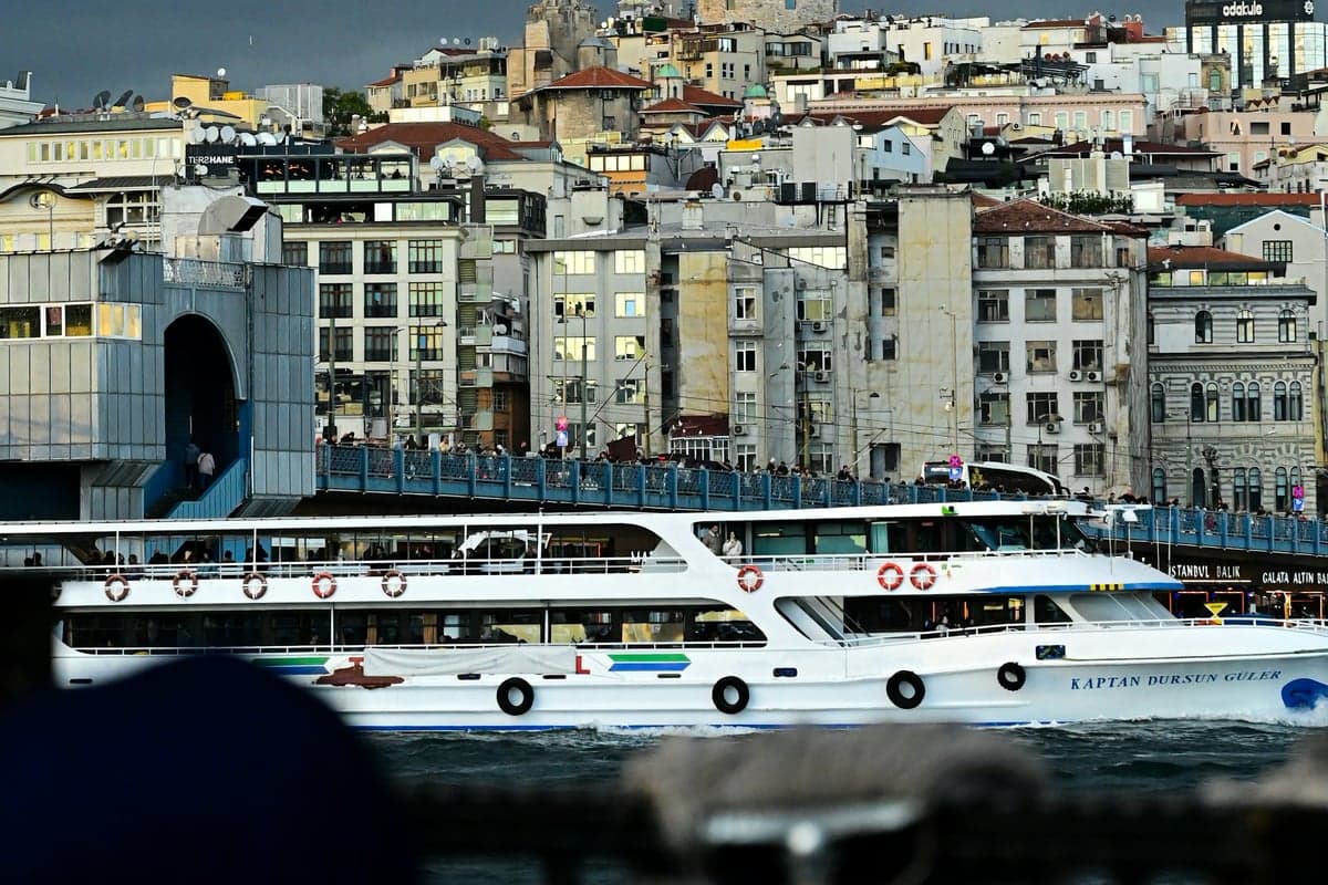 Galata Tower and Istanbul's waterfront under stormy light